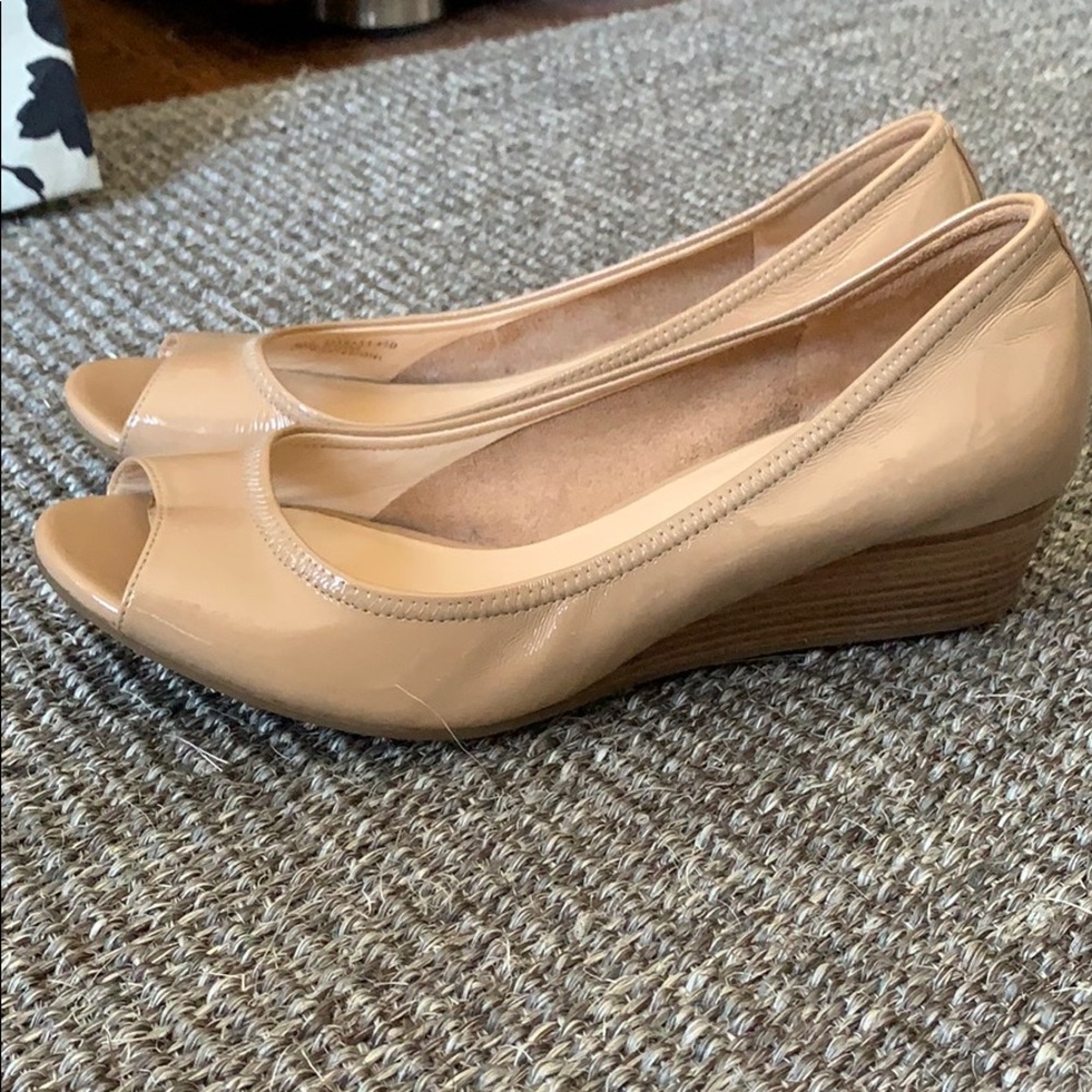 Cole Haan Nike Air nude wedge pumps